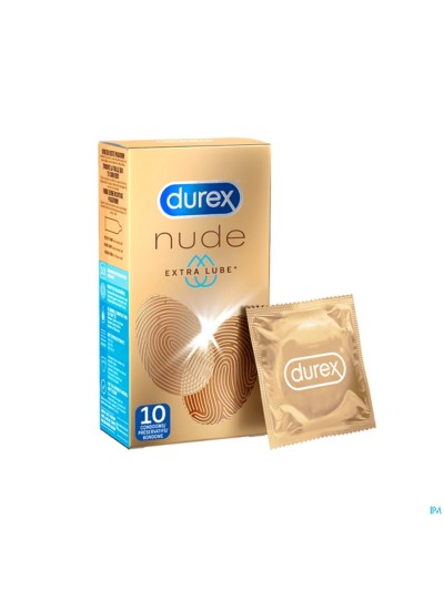 Durex Nude Extra Lube Preservatifs 10
