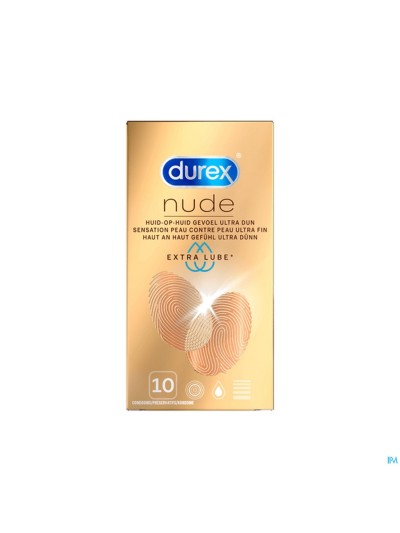 Durex Nude Extra Lube Preservatifs 10