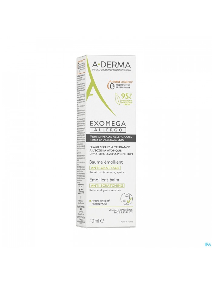 Aderma Exomega Allergo Balsem Emolierend Tube 40ml