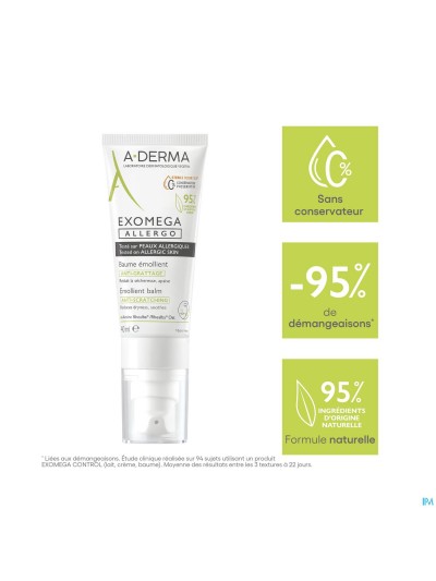 Aderma Exomega Allergo Balsem Emolierend Tube 40ml