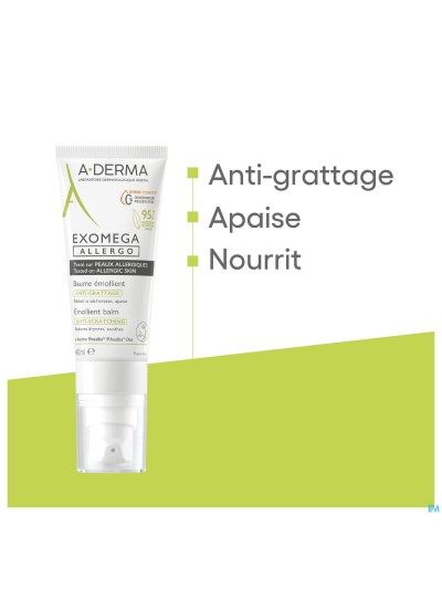 Aderma Exomega Allergo Balsem Emolierend Tube 40ml