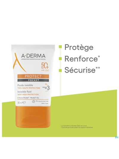 Aderma Protect Pocket Fluide Onzichtbare Ip50+30ml