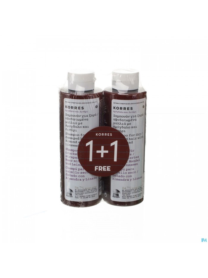 Korres Kh Shampoo Almond&lineseed 2x250ml Promo