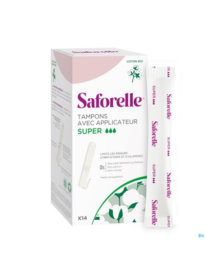 Saforelle Coton Protect Tampons Inbrengh. Super 14