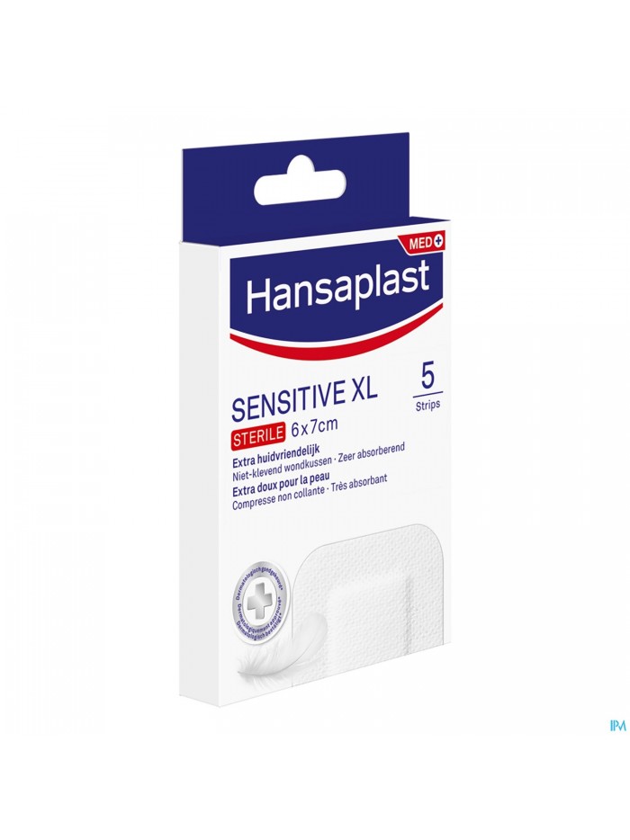 Hansaplast Sensitive Xl 6cmx7cm Strips 5