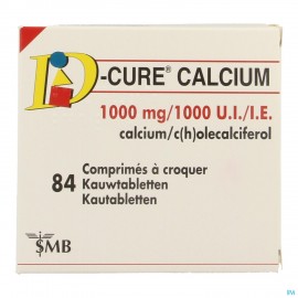 D Cure Calcium 1000mg/1000ui Comp Croquer 84