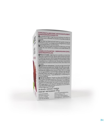 Arkogelules Vigne Rouge Bio Caps 45 Nf