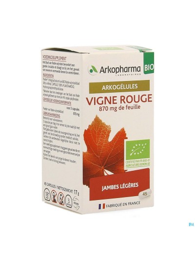 Arkogelules Vigne Rouge Bio Caps 45 Nf