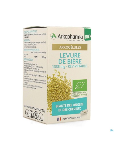 Arkogelules Levure Biere Bio Caps 150
