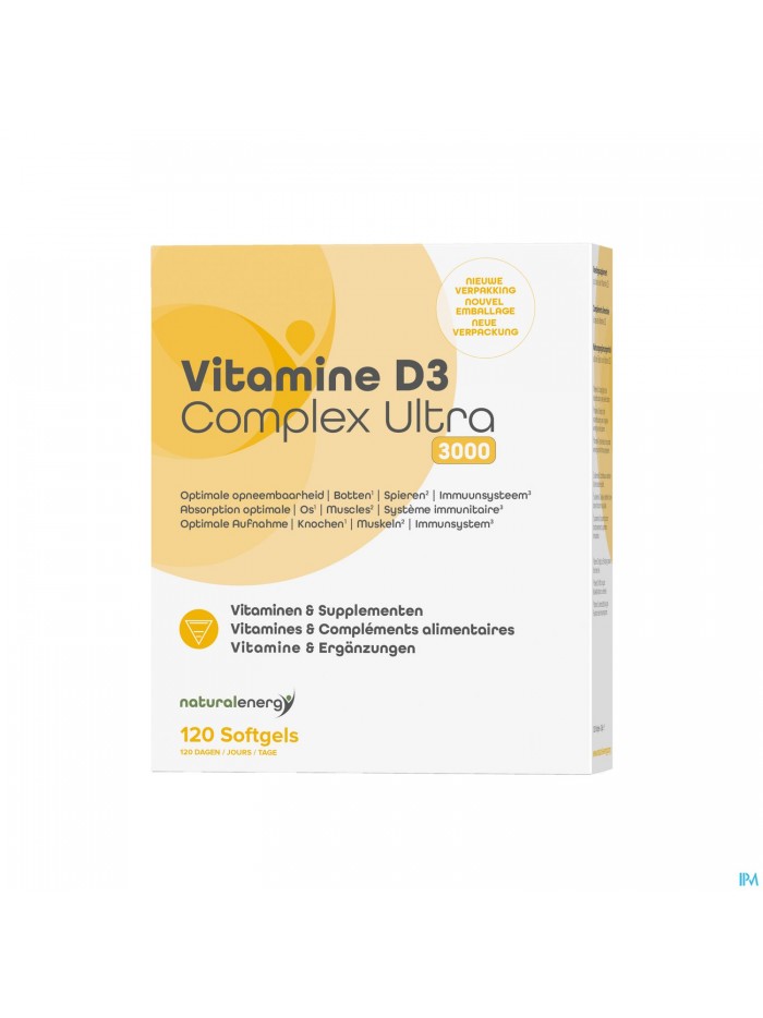Vitamine D Compl.f. 3000ui Natural Energy Perle120