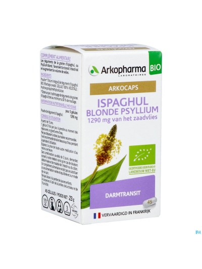 Arkogelules Ispaghul Psyllium Blond Bio Caps 45