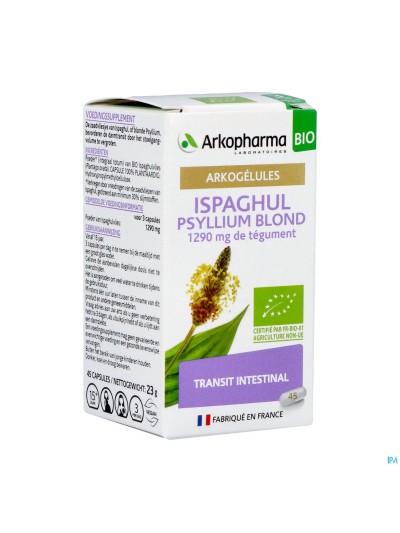 Arkogelules Ispaghul Psyllium Blond Bio Caps 45