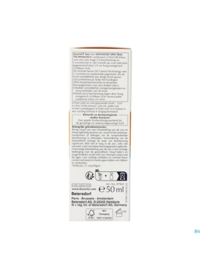 Eucerin Sun Protection Oil Teinte Med Spf50+ 50ml