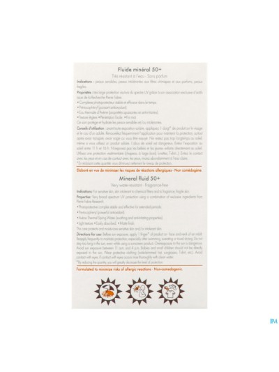 Avene Sol Spf50+ Fluide Mineral 40ml