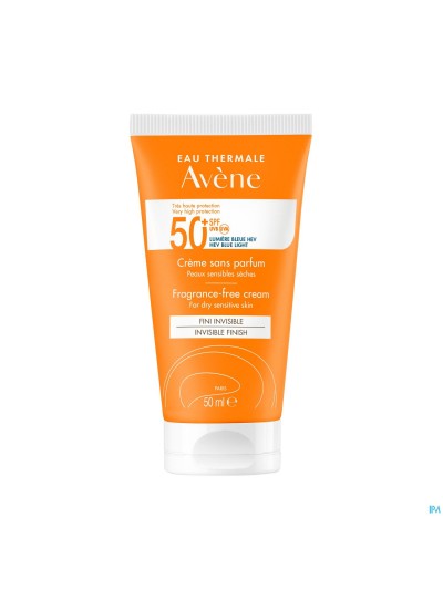 Avene Zon Spf50+ Creme Zonder Parfum 50ml