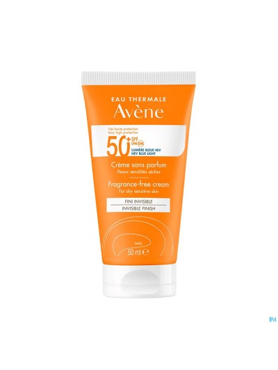 Avene Zon Spf50+ Creme Zonder Parfum 50ml