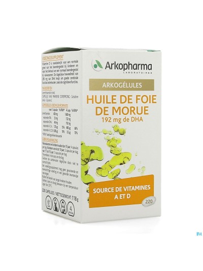 Arkogelules Huile Foie Morue Caps 220 Arkopharma