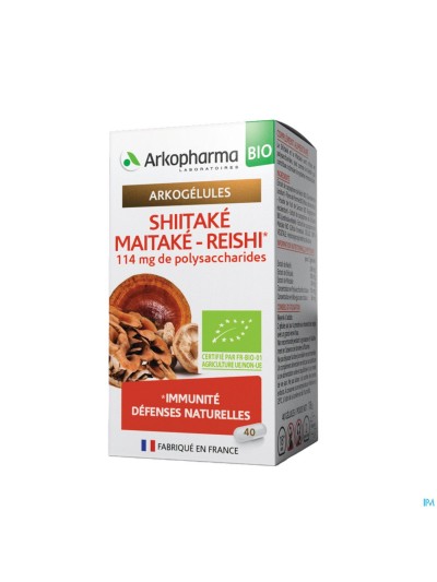 Arkogelules Shiitake Maitake Reishi Bio Caps 40