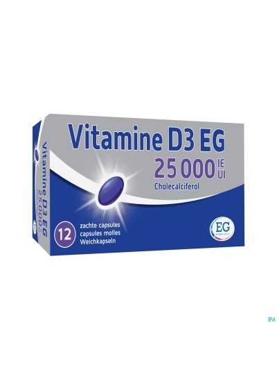 Vitamine D3 EG 25000 Ie Zachte Caps 12