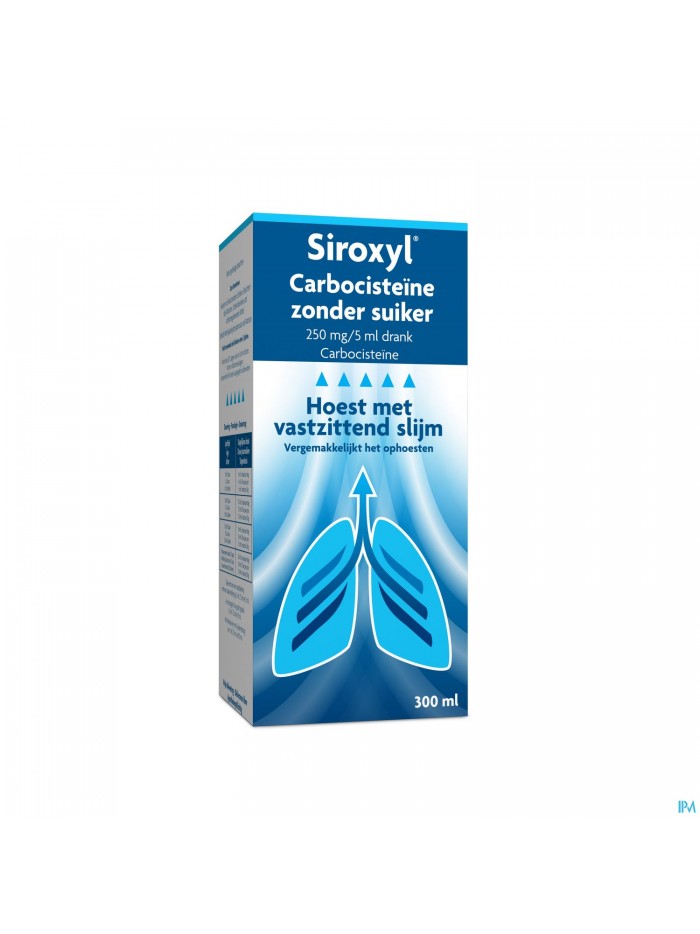 Siroxyl Carbocistein.250mg/5ml Z/suiker Drank300ml