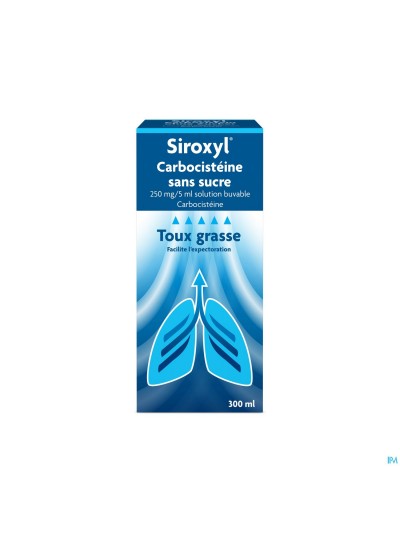Siroxyl Carbocistein.250mg/5ml S/sucr.sol Buv300ml