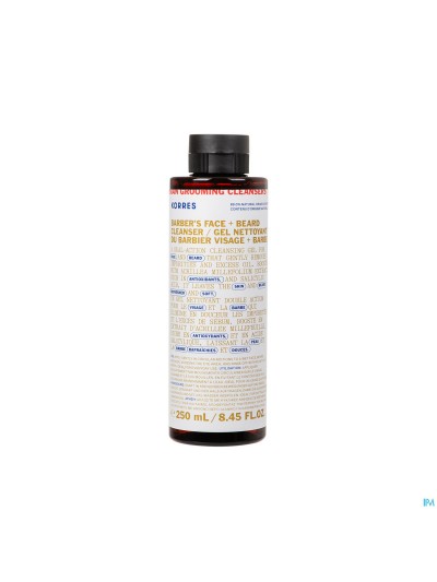 Korres Km Gel Nettoyant Barbier Visage+barbe 250ml
