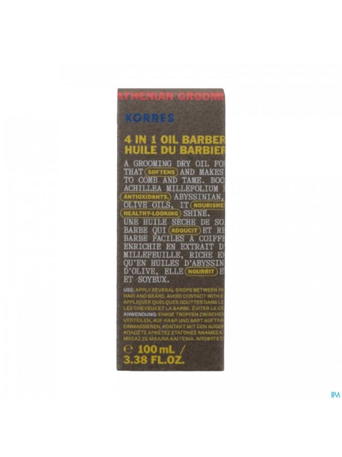 Korres Km Huile Barbier 4en1 100ml