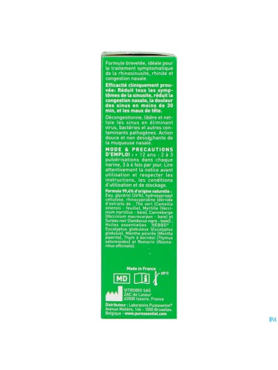 Puressentiel Ademhal.sinus Expr.neusspray Bio 15ml