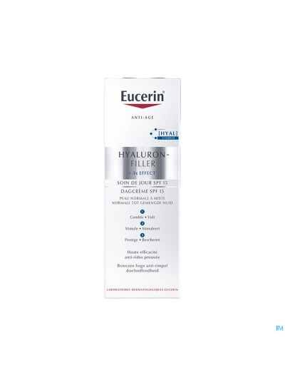 Eucerin Hyaluron-filler X3 Eff.jour Spf15 Pn/m50ml