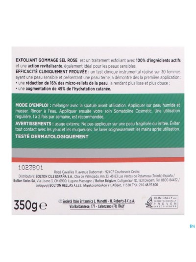 Somatoline Cosm. Gommage Exfoliant Sel Rose 350g