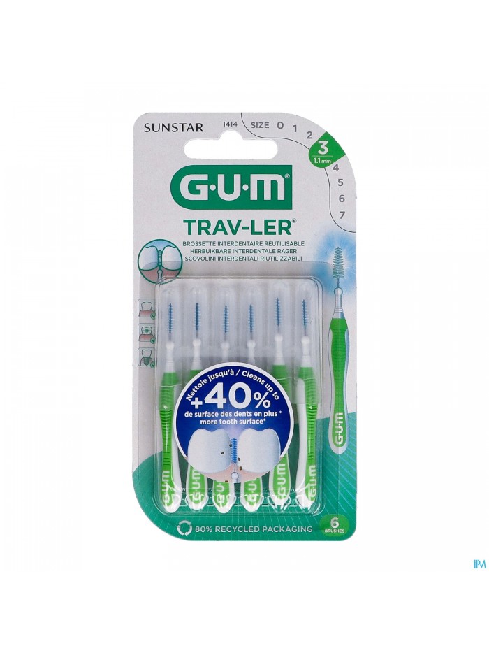 Gum Trav-ler Interdent.borsteltje 1,1mm 6 1414m6