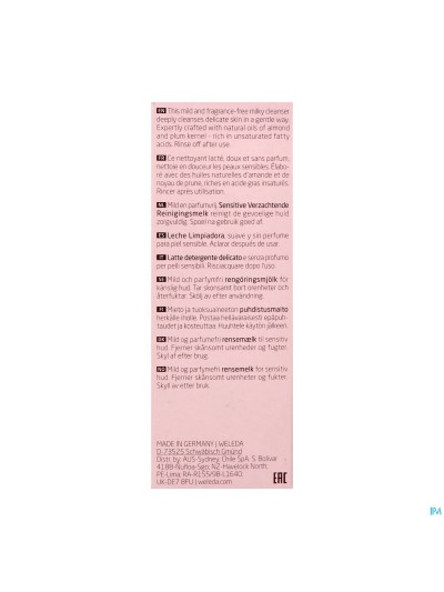 Weleda Sensitive Nettoyant Lacte Hydratant 75ml