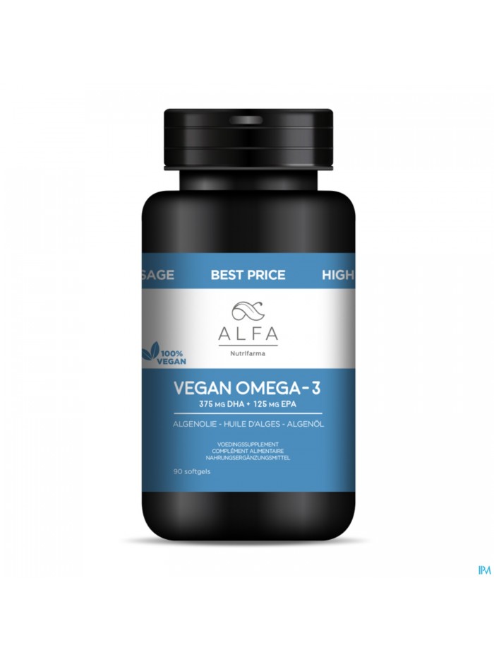 Alfa Vegan Omega-3 Huile Algues Softgel 90