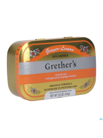 Grether's Suikervrij Pastilles Gember-citroen 110g
