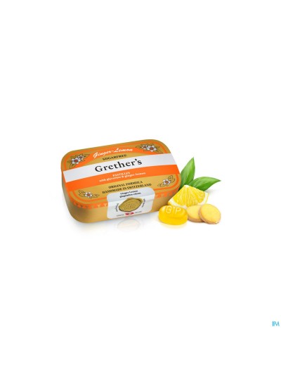 Grether's Suikervrij Pastilles Gember-citroen 110g